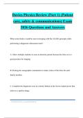 Davies Physics Review &lpar;Part 1&rpar; &lpar;Patient care&comma; safety & communications&rpar; Exam 2026 Questions and Answers