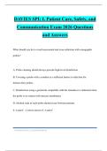 DAVIES SPI&colon; I&period; Patient Care&comma; Safety&comma; and Communication Exam 2026 Questions and Answers