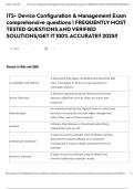 ITS- Device Configuration & Management Exam comprehensive questions &vert; FREQUENTLY MOST TESTED QUESTIONS AND VERIFIED SOLUTIONS&sol;GET IT 100&percnt; ACCURATE&excl;&excl; 2025&excl;&excl;