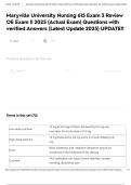 Maryville University Nursing 615 Exam 3 Review OE Exam &vert;&vert; 2025 &lpar;Actual Exam&rpar; Questions with verified Answers &lpar;Latest Update 2025&rpar; UPDATE&excl;&excl;