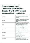 Programmable Logic Controllers &lpar;Petruzella&rpar; - Chapter 9 with 100- correct answers already graded A&plus;