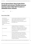 SCCJA Special Basic Study Guide EXAM Questions and Answers &lpar;Verified Answers&rpar; &vert;&vert;ACTUAL EXAM 2025 TEST&excl;&excl; Graded A&plus; &vert; 2025&vert;2026 EXAM UPDATE