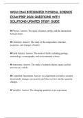 WGU C165 INTEGRATED PHYSICAL SCIENCE EXAM PREP 2026 QUESTIONS WITH SOLUTIONS UPDATED STUDY GUIDE