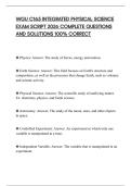 WGU C165 INTEGRATED PHYSICAL SCIENCE EXAM SCRIPT 2026 COMPLETE QUESTIONS AND SOLUTIONS 100&percnt; CORRECT
