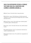 WGU C165 INTEGRATED PHYSICAL SCIENCE TEST BANK 2026 FULL QUESTIONS AND CORRECT ANSWERS GRADED A&plus;