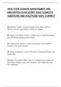 WGU C208 CHANGE MANAGEMENT AND INNOVATION EXAM SCRIPT 2026 COMPLETE QUESTIONS AND SOLUTIONS 100&percnt; CORRECT