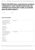 FISDAP OB-PEDS Exam comprehensive questions &vert; FREQUENTLY MOST TESTED QUESTIONS AND VERIFIED SOLUTIONS&sol;GET IT 100&percnt; ACCURATE&excl;&excl; 2025 OB-PEDS FISDAP &excl;&excl;
