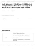 Regis Quiz week 1 NU665 Exam &vert;&vert; 2025 &lpar;Actual Exam&rpar; Questions with verified Answers &lpar;Latest Update 2025&rpar; UPDATE&excl;&excl; Quiz week 1 NU665