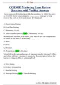 COB300D Marketing Exam Review  Questions with Verified Answers
