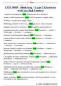 COB 300D - Marketing - Exam 2 Questions  with Verified Answers 