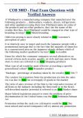COB 300D - Final Exam Questions with  Verified Answers 