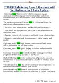 COB300D Marketing Exam 1 Questions with  Verified Answers &vert; Latest Update 