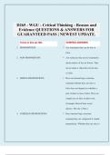 D265 - WGU - Critical Thinking - Reason and Evidence QUESTIONS & ANSWERS FOR GUARANTEED PASS &vert; NEWEST UPDATE