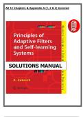 Principles of Adaptive Filters and Self-Learning Systems &lpar;2005&rpar; &ndash; Solutions Manual &ndash; Zaknich