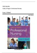 Test Bank - Leddy and Pepper's Professional Nursing&comma; 10th Edition &lpar;Hood&comma; 2022&rpar;&comma; Chapter 1-22 &vert; All Chapters