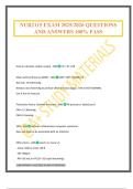 NUR2115 EXAM 2025&sol;2026 QUESTIONS AND ANSWERS 100&percnt; PASS