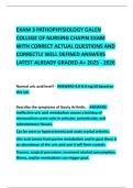 EXAM 3 PATHOPHYSIOLOGY GALEN COLLEGE OF NURSING CHAPIN EXAM WITH CORRECT ACTUAL QUESTIONS AND CORRECTLY WELL DEFINED ANSWERS LATEST ALREADY GRADED A&plus; 2025 - 2026
