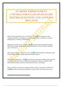 NY HOME IMPROVEMENT CONTRACTOR EXAM STUDYGUIDE 2025&sol;2026 QUESTIONS AND ANSWERS 100&percnt; PASS