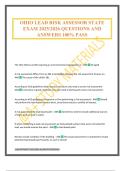 OHIO LEAD RISK ASSESSOR STATE EXAM 2025&sol;2026 QUESTIONS AND ANSWERS 100&percnt; PASS