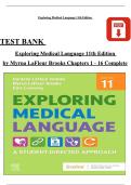 Exploring Medical Language&comma; 11th Edition&comma; Test Bank