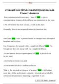 Criminal Law &lpar;BAR EXAM&rpar; Questions and  Correct Answers