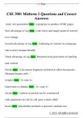 CSE 3901 Midterm 2 Questions and Correct  Answers