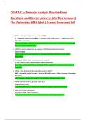 CCIM 101 &ndash; Financial Analysis Practice Exam   Questions And Correct Answers &lpar;Verified Answers&rpar;  Plus Rationales 2026 Q&A &vert; Instant Download Pdf