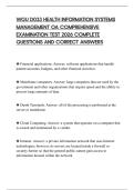 WGU D033 HEALTH INFORMATION SYSTEMS MANAGEMENT OA COMPREHENSIVE EXAMINATION TEST 2026 COMPLETE QUESTIONS AND CORRECT ANSWERS