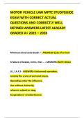 MOTOR VEHICLE LAW MPTC STUDYGUIDE EXAM WITH CORRECT ACTUAL QUESTIONS AND CORRECTLY WELL DEFINED ANSWERS LATEST ALREADY GRADED A&plus; 2025 &ndash; 2026