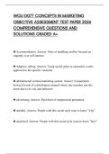 WGU D077 CONCEPTS IN MARKETING OBJECTIVE ASSESSMENT TEST PAPER 2026 COMPREHENSIVE QUESTIONS AND SOLUTIONS GRADED A&plus;