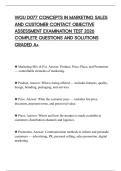 WGU D077 CONCEPTS IN MARKETING SALES AND CUSTOMER CONTACT OBJECTIVE ASSESSMENT EXAMINATION TEST 2026 COMPLETE QUESTIONS AND SOLUTIONS GRADED A&plus;