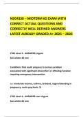 NSG4330 &ndash; MIDTERM &num;2 EXAM WITH CORRECT ACTUAL QUESTIONS AND CORRECTLY WELL DEFINED ANSWERS LATEST ALREADY GRADED A&plus; 2025 &ndash; 2026
