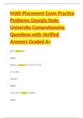 Math Placement Exam Practice Problems Georgia State University Comprehensive Questions with Verified Answers Graded A&plus;