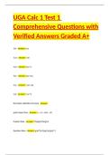 UGA Calc 1 Test 1 Comprehensive Questions with Verified Answers Graded A&plus;