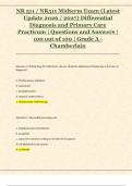 NR 511 &sol; NR511 Midterm Exam &lpar;Latest  Update 2026 &sol; 2027&rpar; Differential  Diagnosis and Primary Care  Practicum &vert; Questions and Answers &vert;  100 out of 100 &vert; Grade A -  Chamberlain