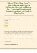 NR 511 &sol; NR511 Final Exam V2  &lpar;Latest Update 2026 &sol; 2027&rpar;  Differential Diagnosis and Primary  Care Practicum &vert; Questions and  Answers &vert; 100&percnt; correct&vert; Grade A -  Chamberlain 
