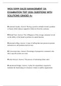 WGU D099 SALES MANAGEMENT OA EXAMINATION TEST 2026 QUESTIONS WITH SOLUTIONS GRADED A&plus;