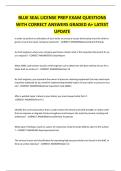 BLUE SEAL LICENSE PREP EXAM QUESTIONS WITH CORRECT ANSWERS GRADED A&plus; LATEST