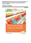 Pharmacology Clear and Simple 4th Edition TEST BANK by Watkins&comma; All Chapters 1 - 21&comma; Verified Newest Version