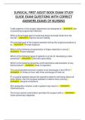 SURGICAL FIRST ASSIST BOOK EXAM STUDY GUIDE EXAM QUESTIONS WITH CORRECT ANSWERS&period;EXAMS OF NURSING