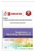 Test Bank - for Statistics for Nursing Research A Workbook for Evidence-Based Practice 3rd Edition by Susan K&period; Grove&comma; All Chapters &vert; Complete Guide A&plus;