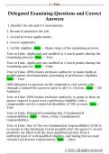 Delegated Examining Questions and Correct  Answers 