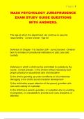 MASS PSYCHOLOGY JURISPRUDENCE  EXAM STUDY GUIDE QUESTIONS  WITH ANSWERS&period;