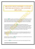 BRANCH 2 PEST CONTROL CA EXAM 2025&sol;2026 QUESTIONS AND ANSWERS 100&percnt; PASS