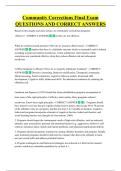 Community Corrections Final Exam  QUESTIONS AND CORRECT ANSWERS