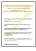 POTENTIAL PHGY 215 FINAL SHORT EXAM 2025&sol;2026 QUESTIONS AND ANSWERS 100&percnt; PASS