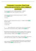 Community Correction&colon; Final Exam  UPDATED QUESTIONS AND CORRECT  ANSWERS