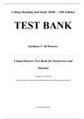 Test Bank For College Reading and Study Skills 14th Edition by Kathleen T&period; McWhorter &lpar;All Chapters Included&rpar;