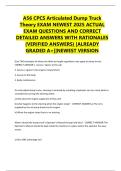 A56 CPCS Articulated Dump Truck Theory EXAM NEWEST 2025 ACTUAL EXAM QUESTIONS AND CORRECT DETAILED ANSWERS WITH RATIONALES &lpar;VERIFIED ANSWERS&rpar; ALREADY GRADED A&plus;NEWEST VERSION&period;