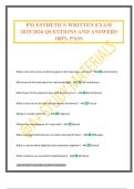 PSI ESTHETICS WRITTEN EXAM 2025&sol;2026 QUESTIONS AND ANSWERS 100&percnt; PASS